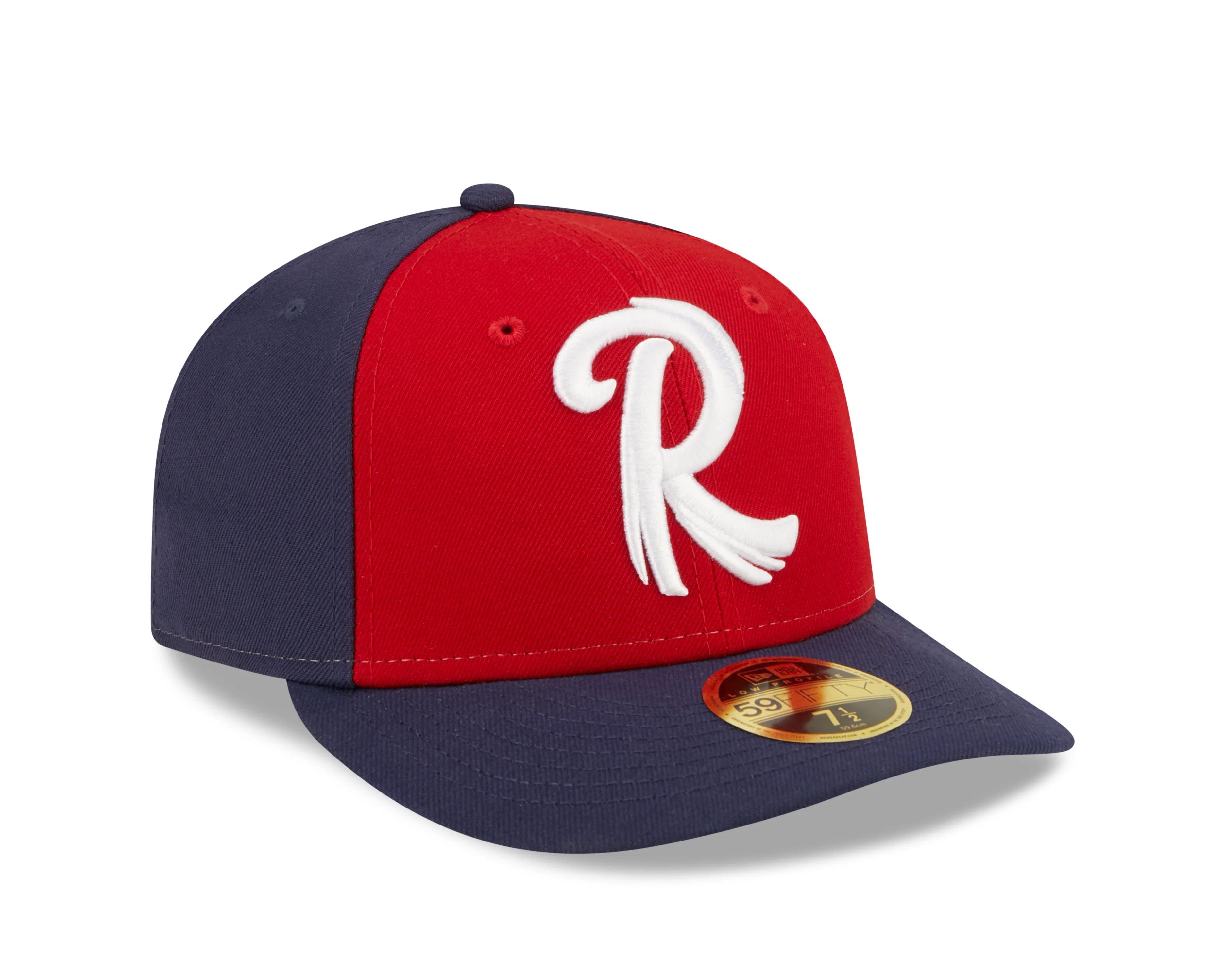 New Era 59Fifty Low Profile Reading Fightin Phils Retro Feathered 'R' Navy & Red Road - Image 3